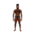 Male Power Sassy Lace Bikini Solid Pouch Black L - Fantasies Boutique