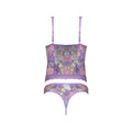 Magic Silk Wisteria Mist Bustier Cami & Thong Set Floral Queen Size