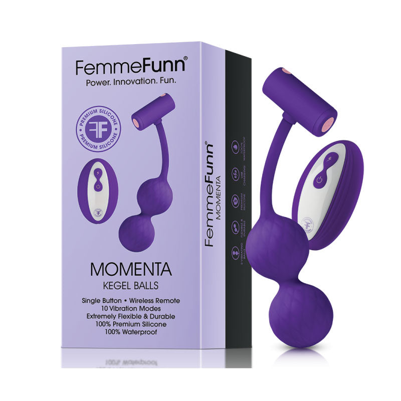 FemmeFunn Momenta Rechargeable Remote-Controlled Silicone Kegel Balls Purple - Fantasies Boutique