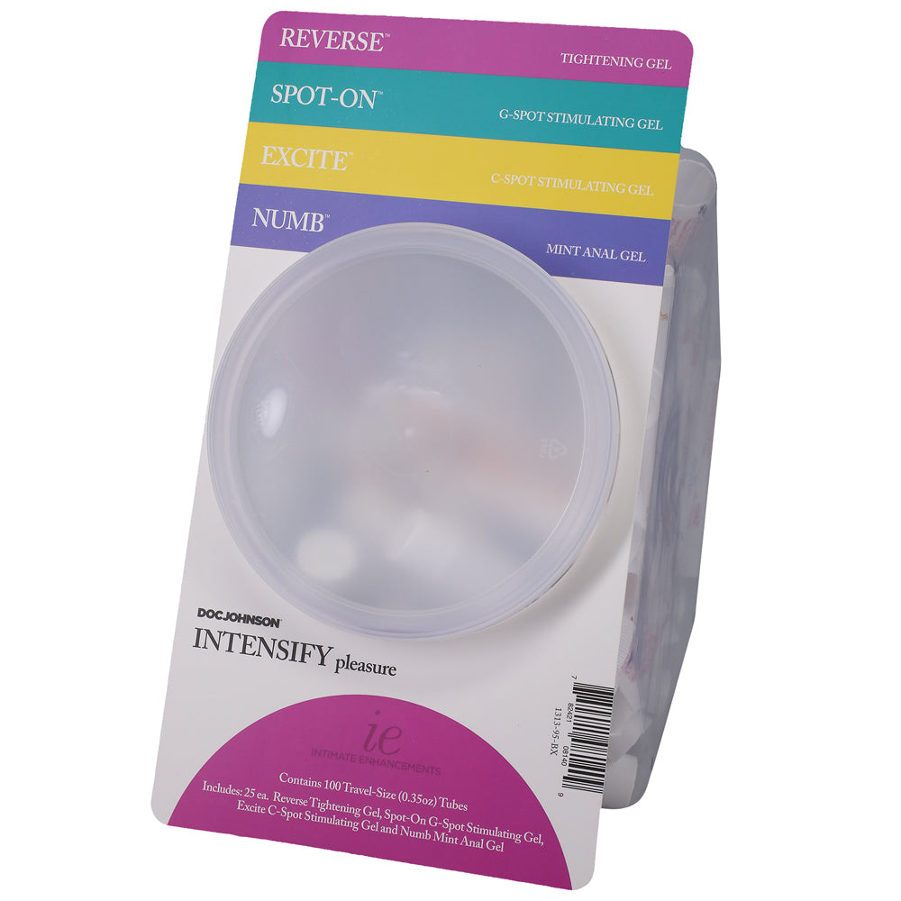 Intimate Enhancements Intensify Pleasure Fishbowl Display 100 pcs .35 oz Tubes - Fantasies Boutique