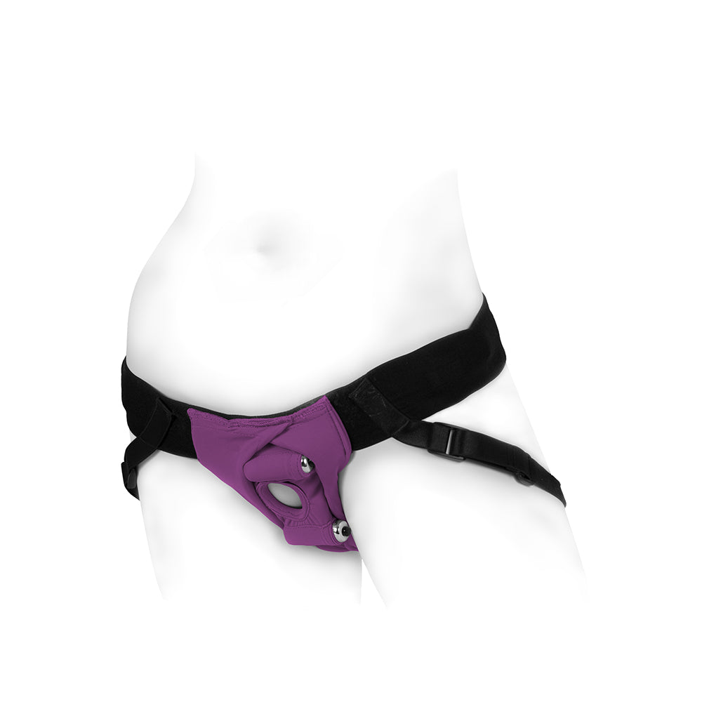 SpareParts Joque Double Strap Harness Purple Size B - Fantasies Boutique