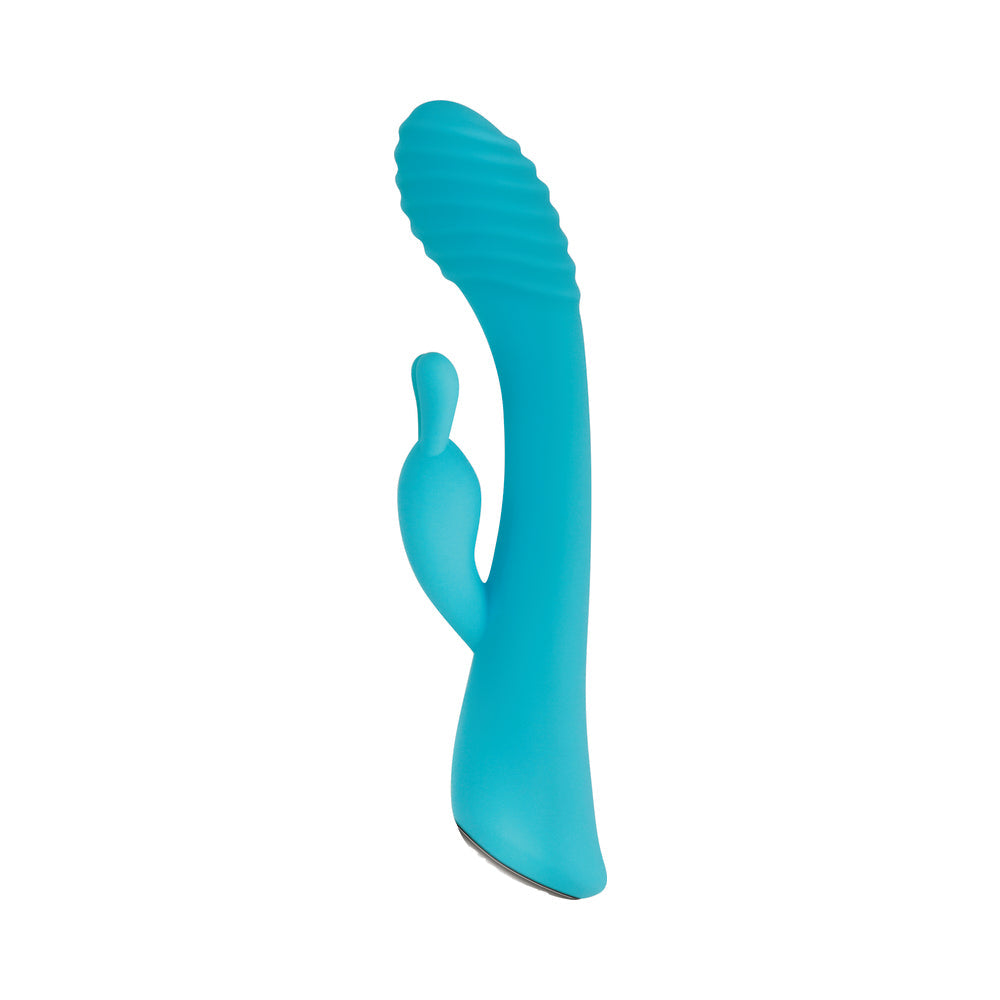Evolved Aqua Bunny Rechargeable Silicone Rabbit Vibrator Teal - Fantasies Boutique