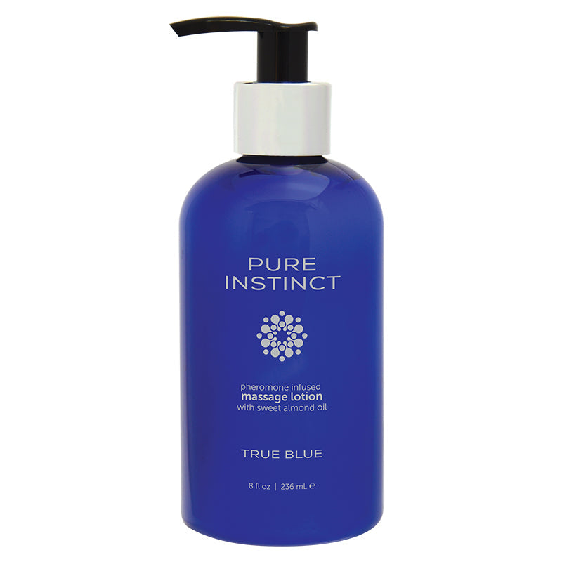 Pure Instinct Pheromone Massage Lotion True Blue 8oz - Fantasies Boutique