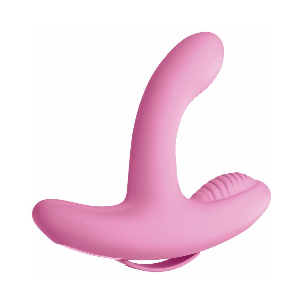 Pipedream 3Some Rock n' Grind Dual Stimulation Silicone Vibrator Pink - Fantasies Boutique