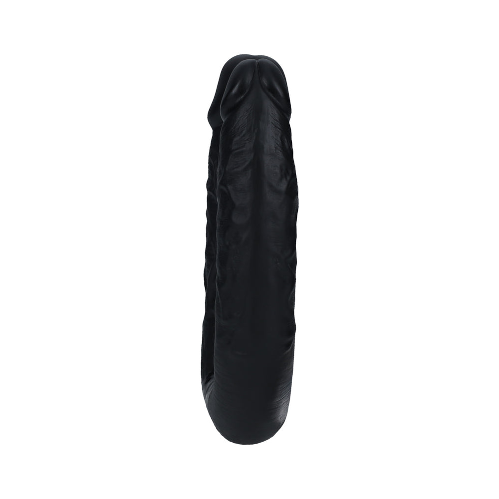 RealRock 7 in. U-Shaped Double Dildo Black - Fantasies Boutique