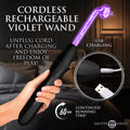Master Series Elektra wand Rechargeable E-Stim Wand with Attachments Black
