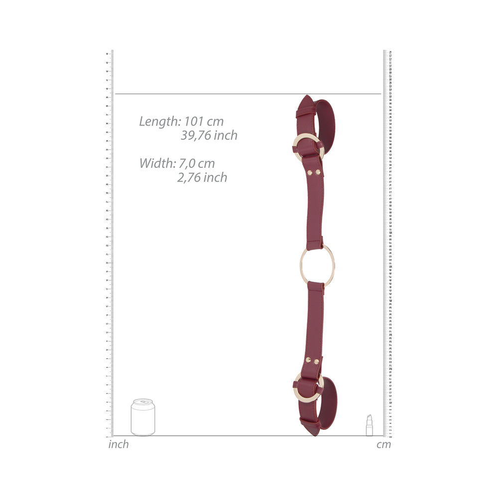Ouch! Halo Ringed Handcuffs With Connector Burgundy - Fantasies Boutique