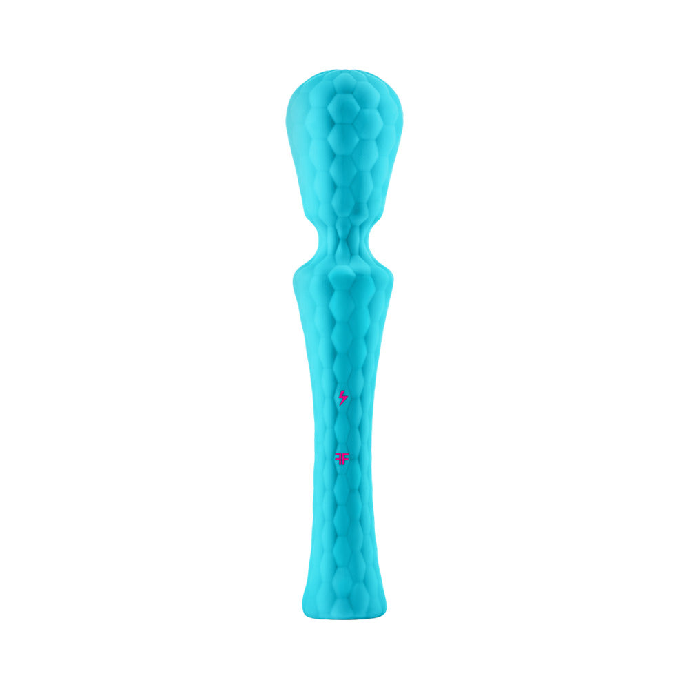 FemmeFunn Ultra Wand XL Rechargeable Flexible Textured Silicone Vibrator Turquoise - Fantasies Boutique