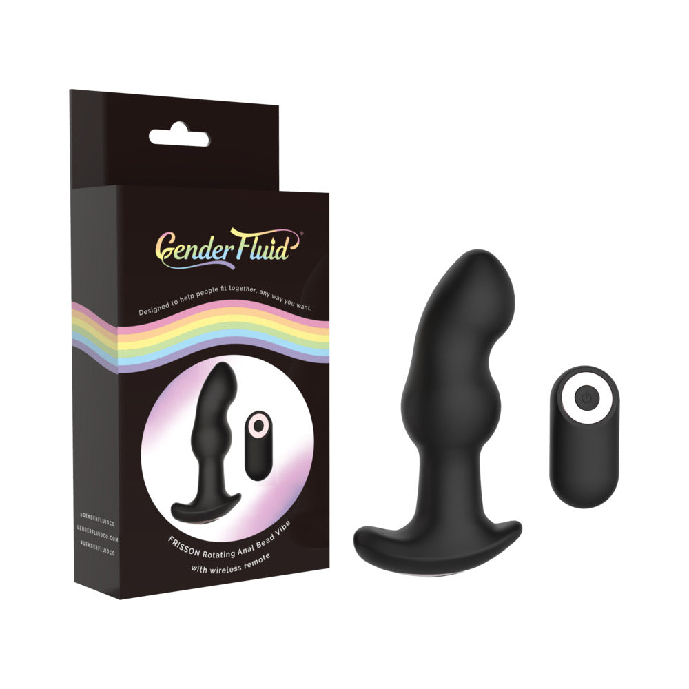 Gender Fluid Frisson Anal Vibe With Remote Silicone Black - Fantasies Boutique