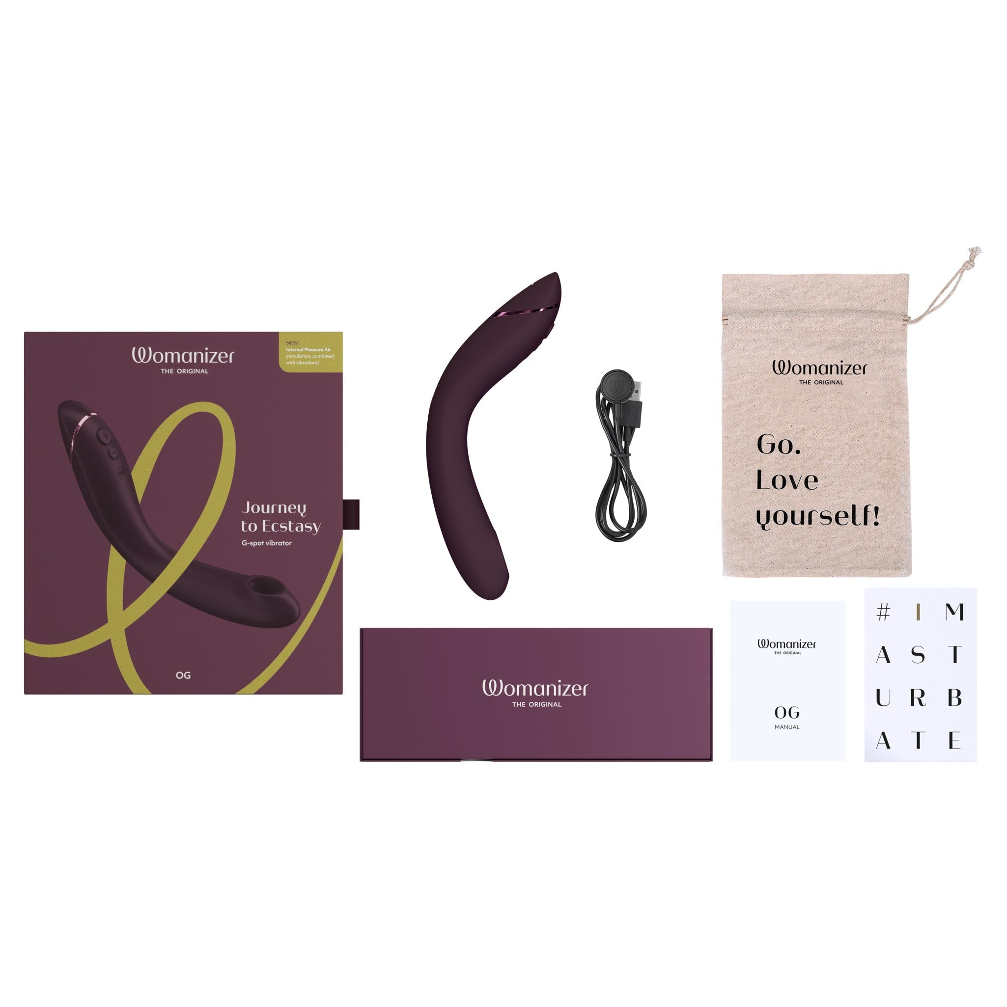 Womanizer OG Rechargeable G-Spot Pleasure Air Stimulator Aubergine - Fantasies Boutique