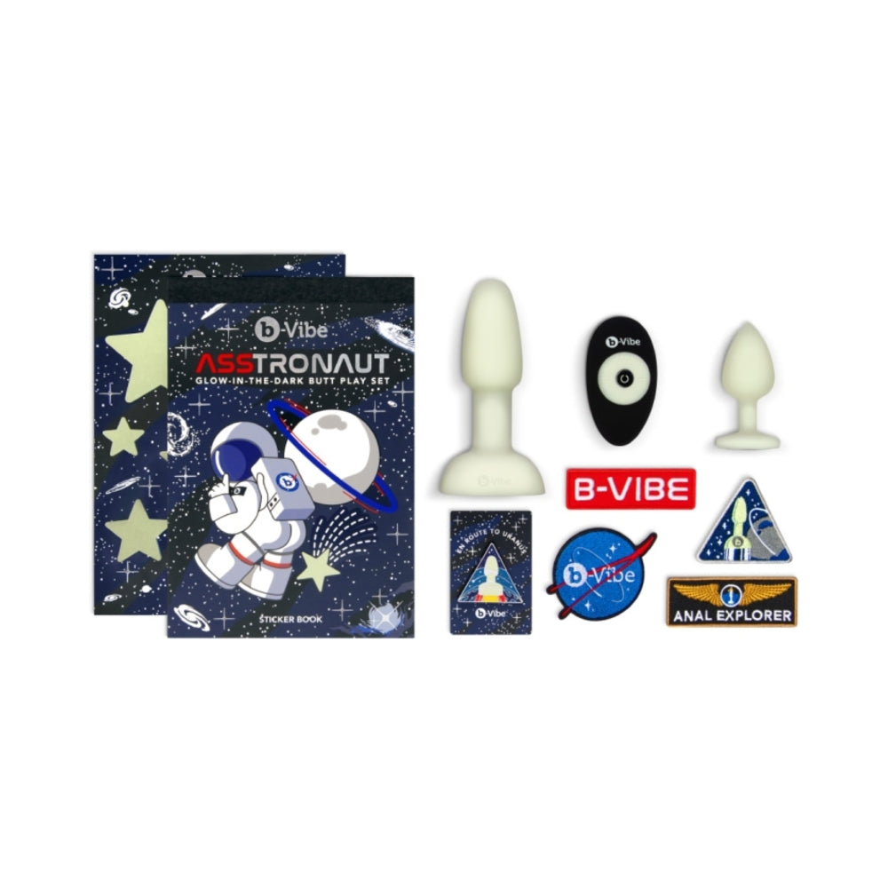 b-Vibe Limited Edition 10-Piece Asstronaut Glow-in-the-Dark Butt Play Set - Fantasies Boutique