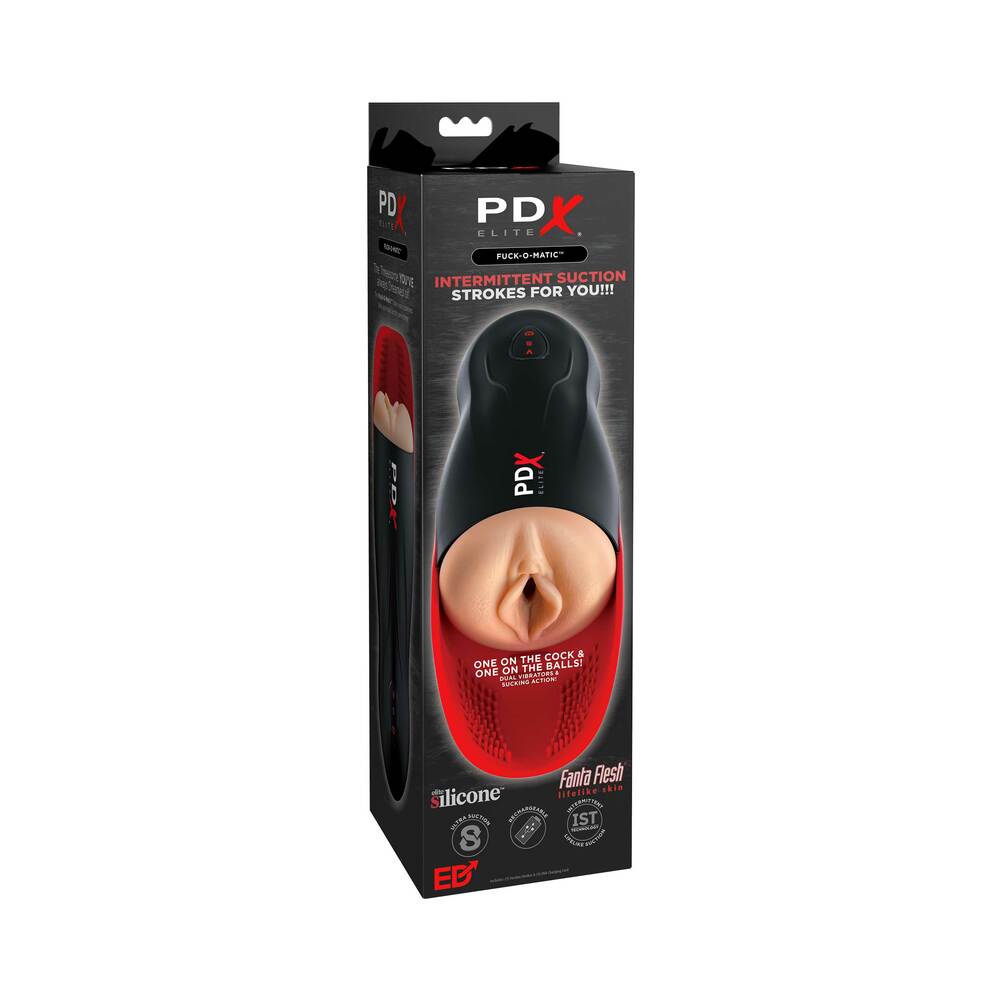 PDX Elite Fuck-O-Matic Rechargeable Vibrating Suction Stroker With Ball Cradle - Fantasies Boutique