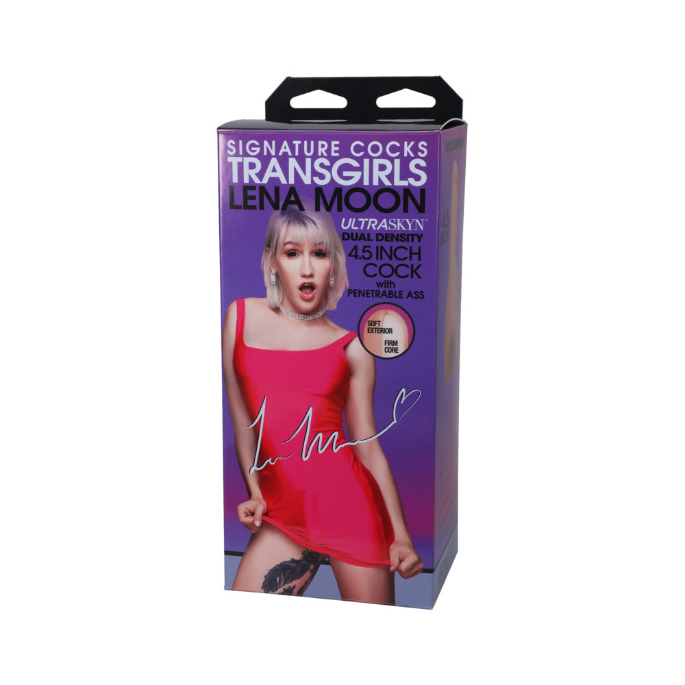 Signature Cocks Transgirls Lena Moon ULTRASKYN Dual Density 4.5 in. Cock with Penetrable Ass Beige