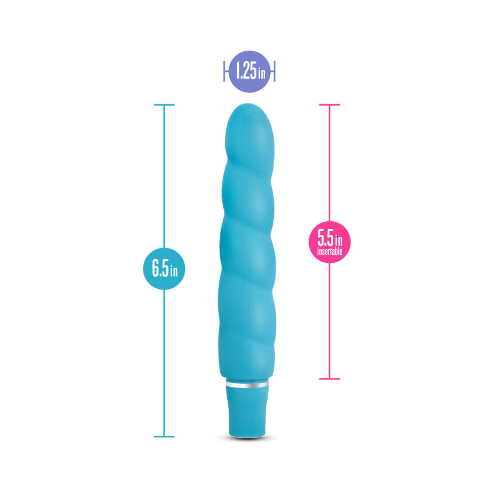 Blush Luxe Anastasia Silicone Slimline Vibrator Aqua - Fantasies Boutique
