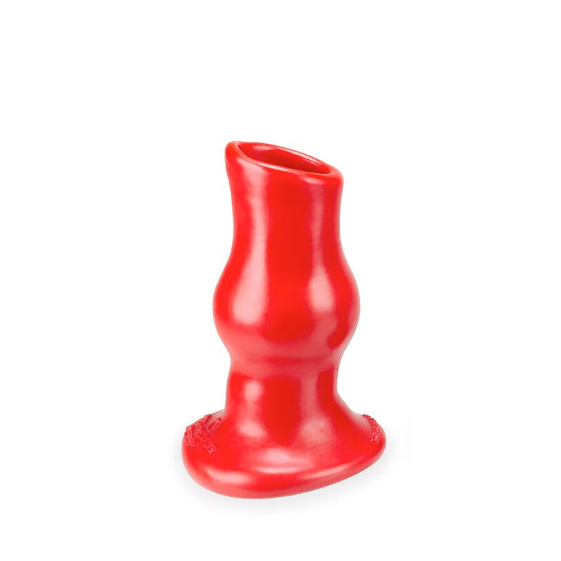 OxBalls Pig Hole Deep-1, Hollow Plug, Small, Red - Fantasies Boutique