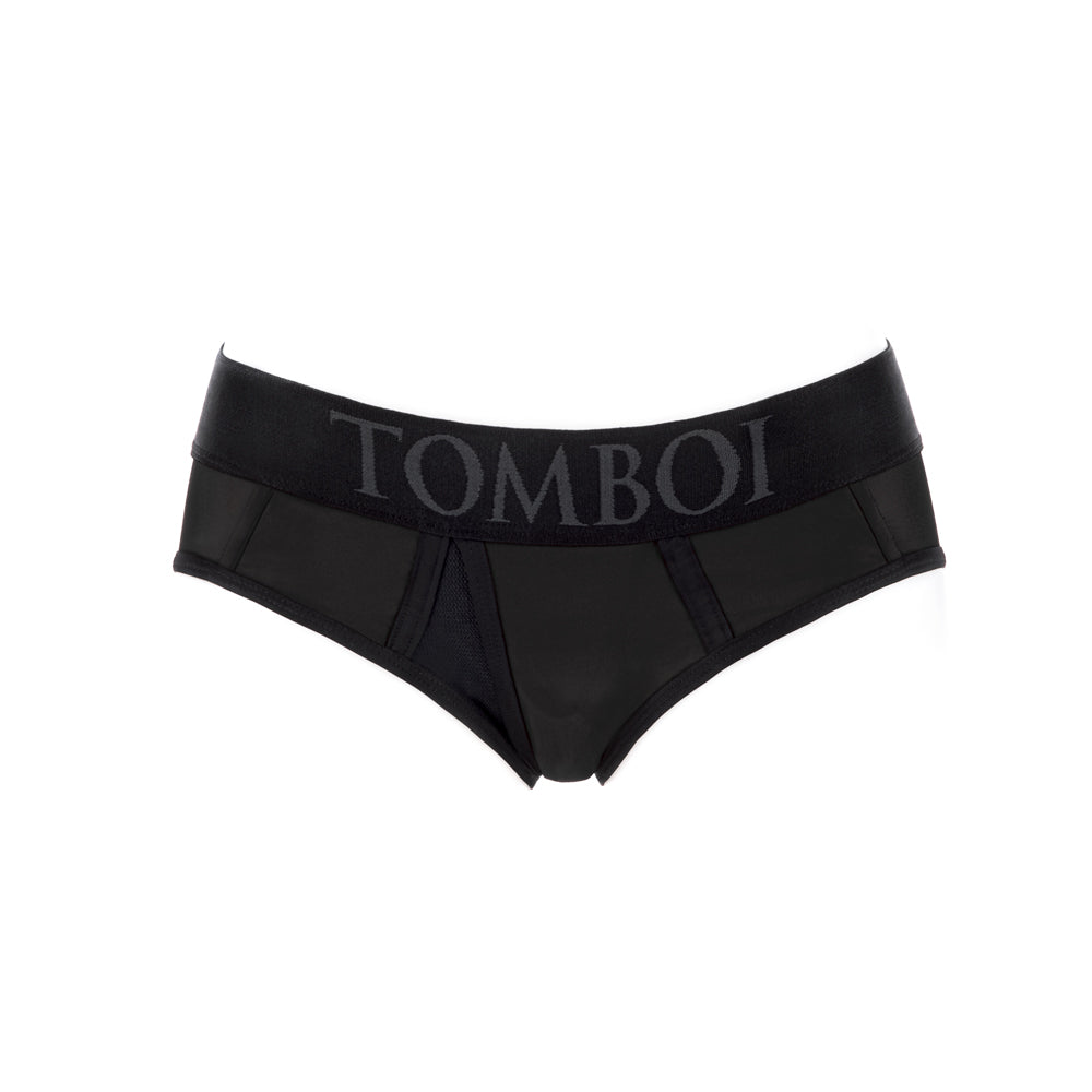 SpareParts Tomboi Cover Brief Style Underwear Harness Nylon Black/Black 5XL