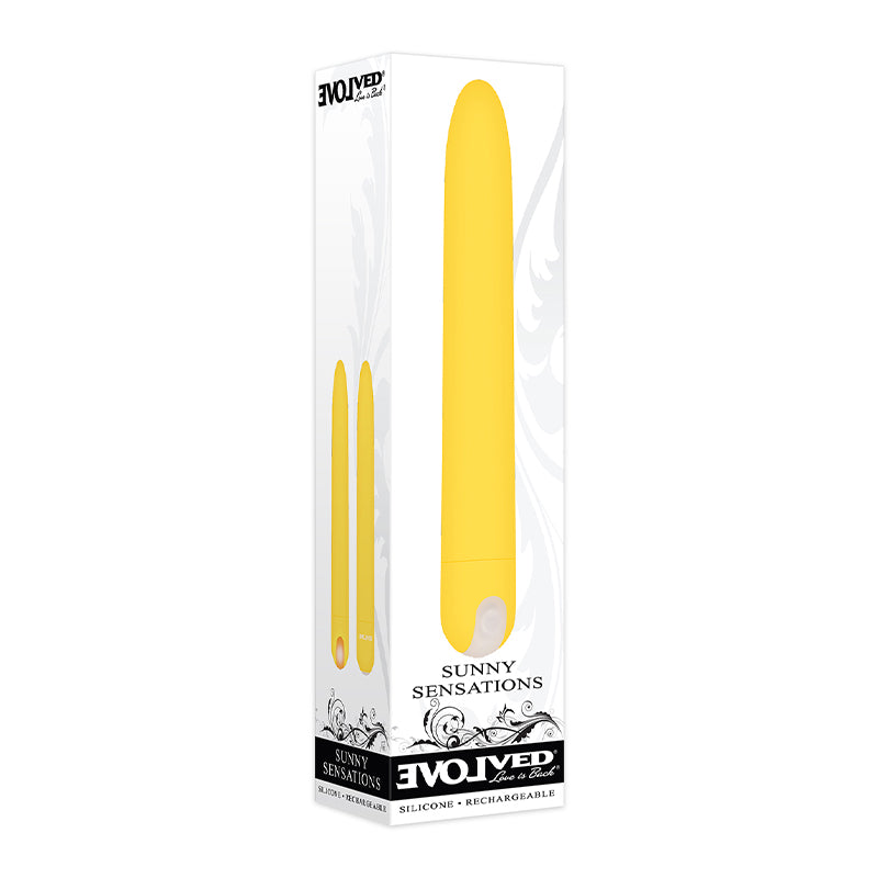 Evolved Sunny Sensations Rechargeable Silicone Sli mline Vibrator Yellow - Fantasies Boutique