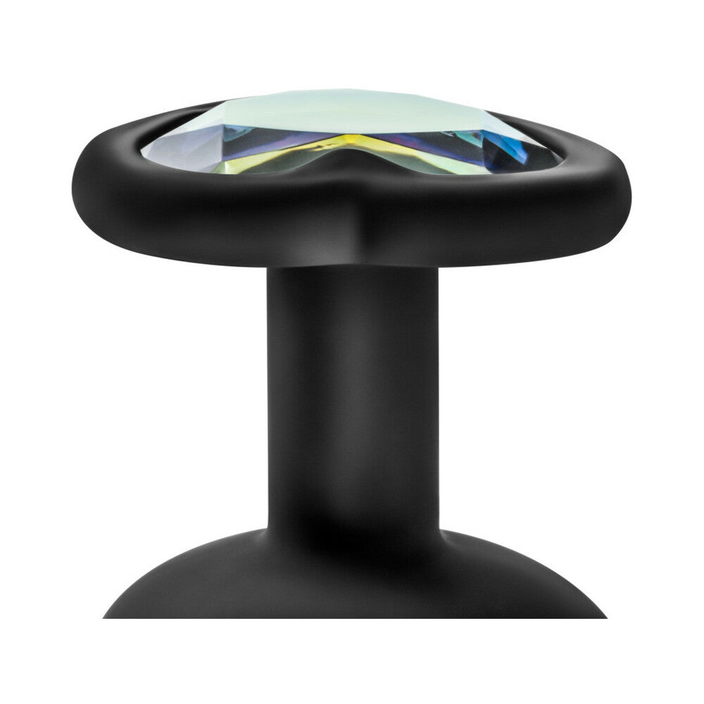 Blush Luxe 3-Piece Bling Plug Training Kit with Rainbow Gem Base Black - Fantasies Boutique