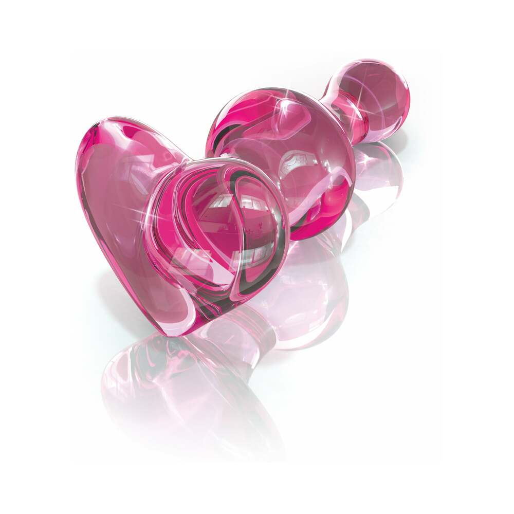 Pipedream Icicles No. 75 Beaded Glass Massager With Heart-Shaped Base Pink - Fantasies Boutique