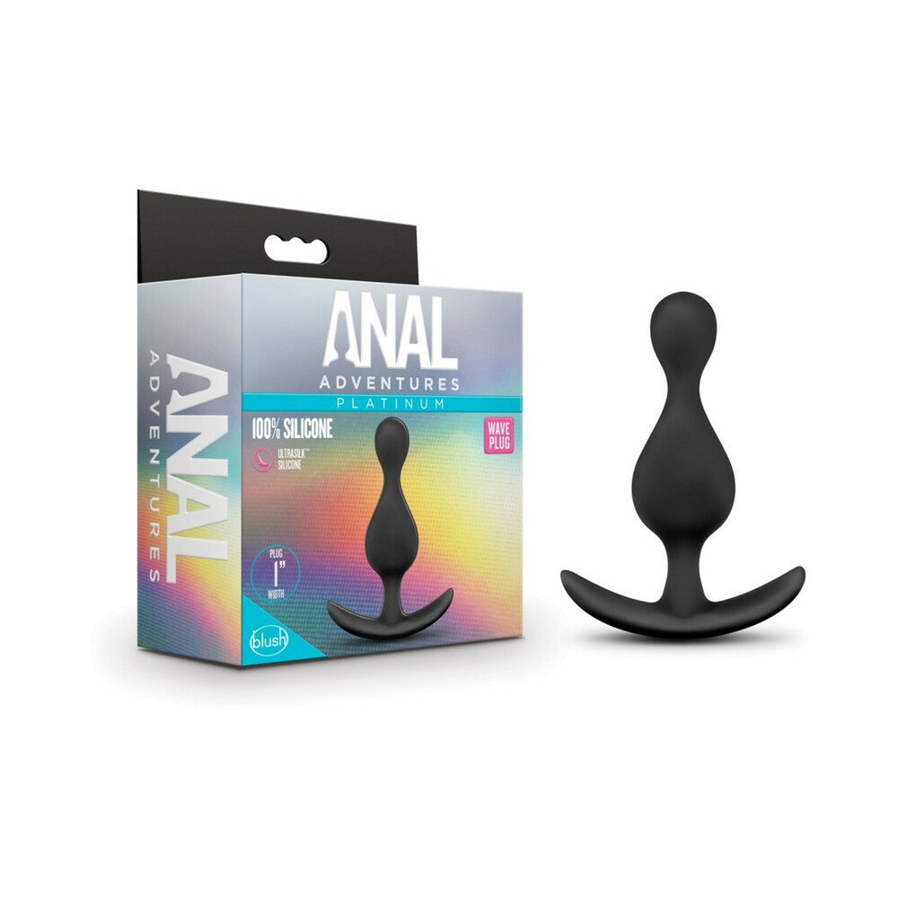 Blush Anal Adventures Platinum Silicone Wave Plug Black - Fantasies Boutique