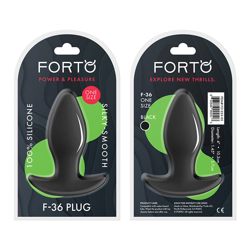 Forto F-36 Silicone T-Plug Black - Fantasies Boutique