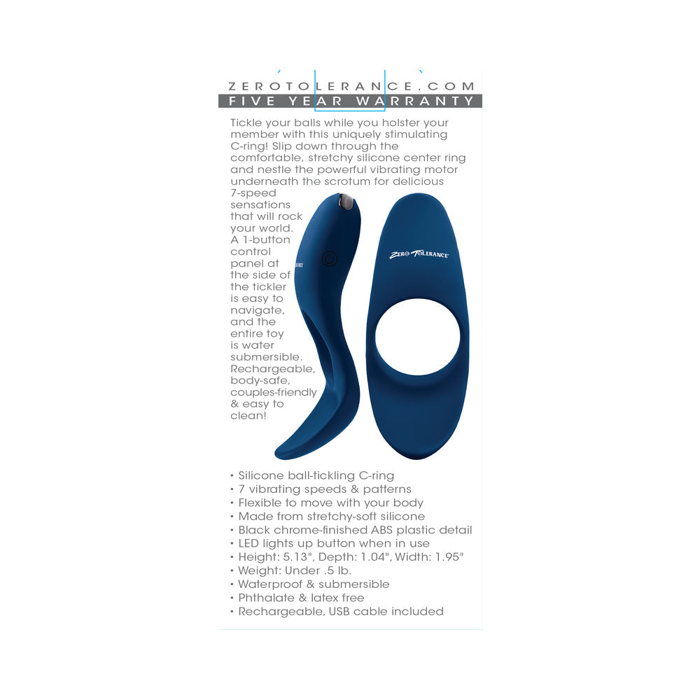Zero Tolerance Cup 'Em Rechargeable Ball Cup C-Ring Silicone Blue - Fantasies Boutique
