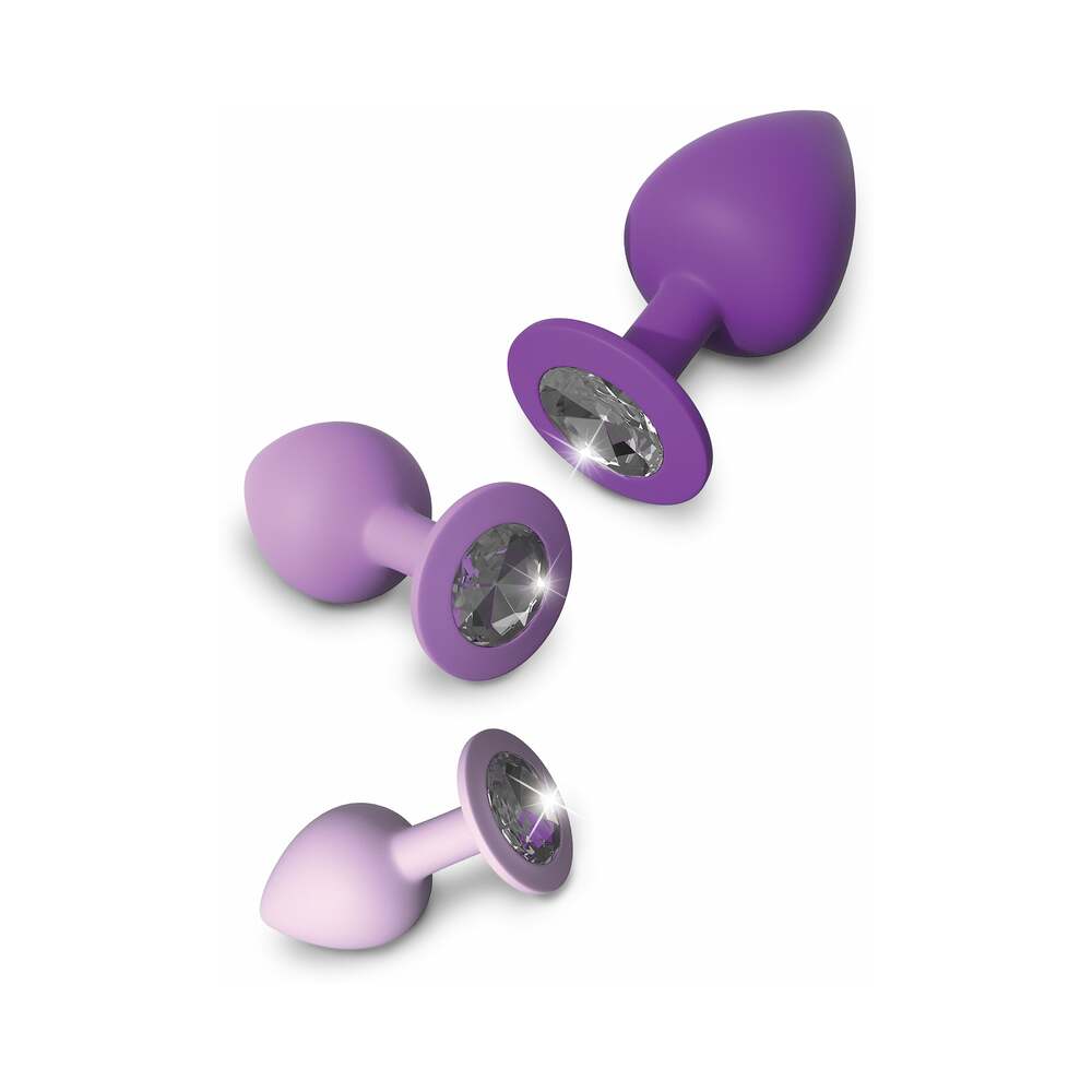 Fantasy For Her 3-Piece Silicone Her Little Gems Trainer Plug Set Purple - Fantasies Boutique