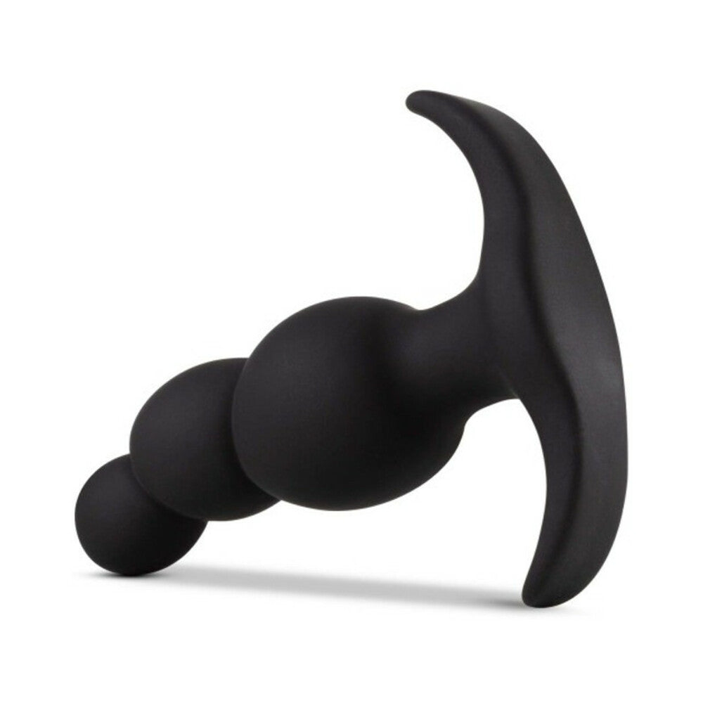 Anal Adventures Platinum Silicone Stacked Plug Black - Fantasies Boutique