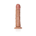 RealRock Realistic 8 in. Curved Dildo With Suction Cup Tan
