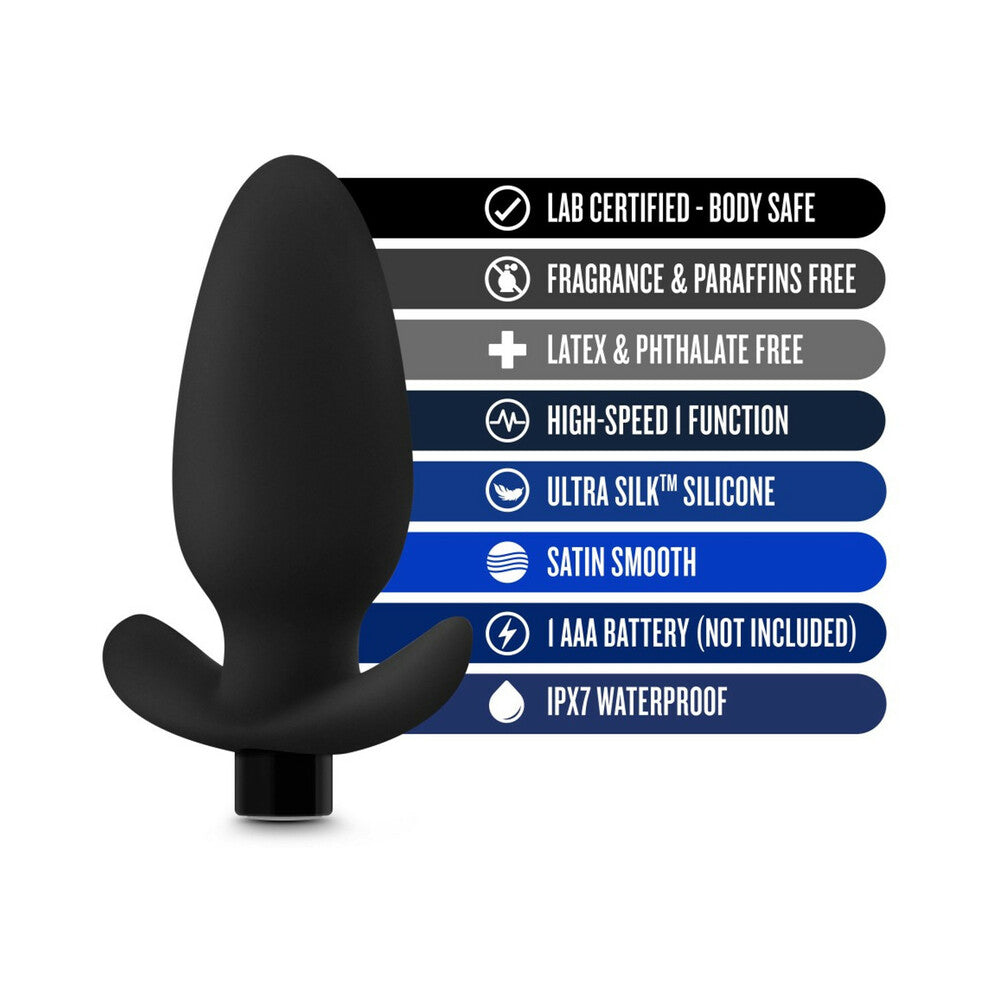 Anal Adventures Platinum Silicone Vibrating Saddle Plug Black - Fantasies Boutique