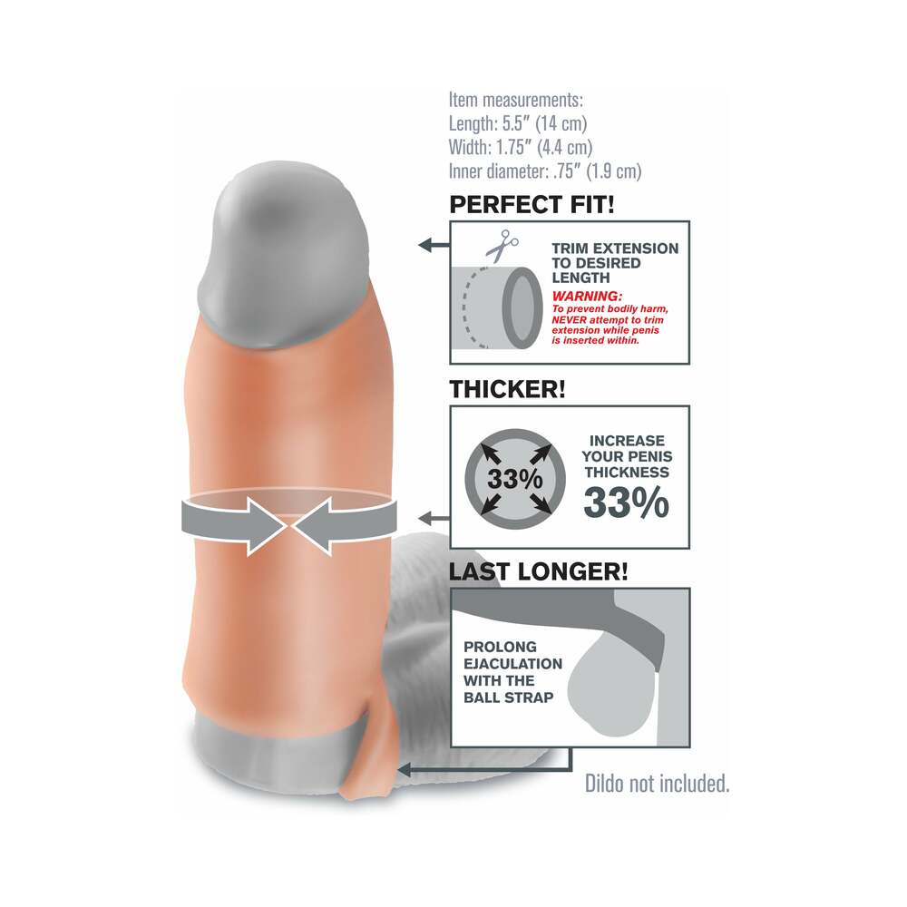 Pipedream Fantasy X-tensions 5.5 in. Real Feel Enhancer Open-Ended Sling Beige - Fantasies Boutique