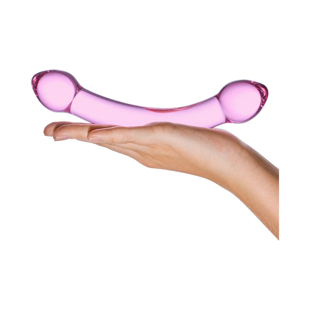 Glas 7.25 in. Double Trouble Purple Glass Dildo - Fantasies Boutique