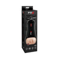 PDX Elite Talk-Back Rechargeable Vibrating Super Stroker With Hands-Free Suction Cup Beige/Black - Fantasies Boutique