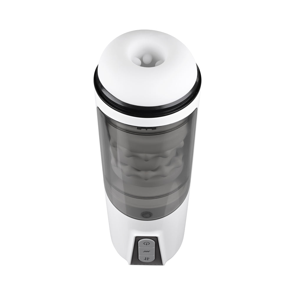 Gender X Get Your Stroke On Rechargeable Stroker TPE White - Fantasies Boutique