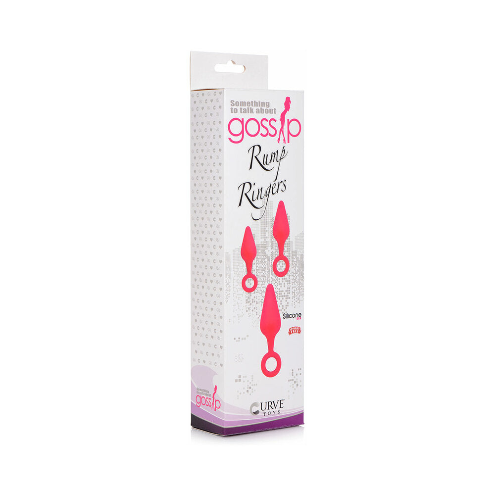Gossip Rump Ringers 3-Piece Silicone Anal Plug Training Set Magenta - Fantasies Boutique
