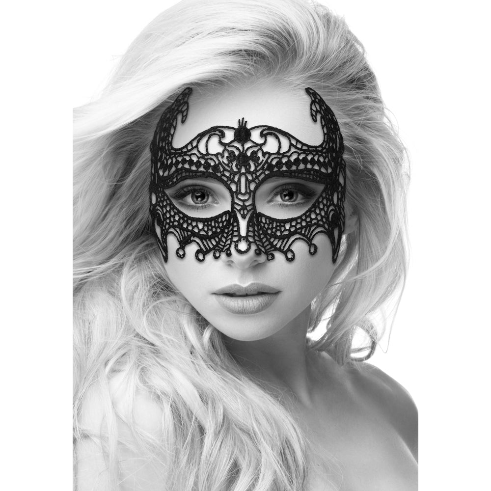 Ouch! Black & White Empress Lace Eye Mask Black - Fantasies Boutique