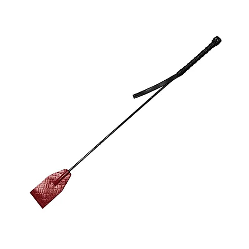 Leather Riding Crop Burgunday & Black - Fantasies Boutique
