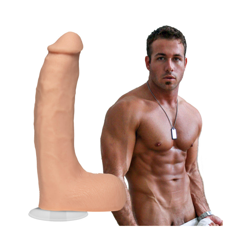 Signature Cocks - Chad White 8.5 Inch ULTRASKYN Cock with Removable Vac-U-Lock Suction Cup Vanilla - Fantasies Boutique
