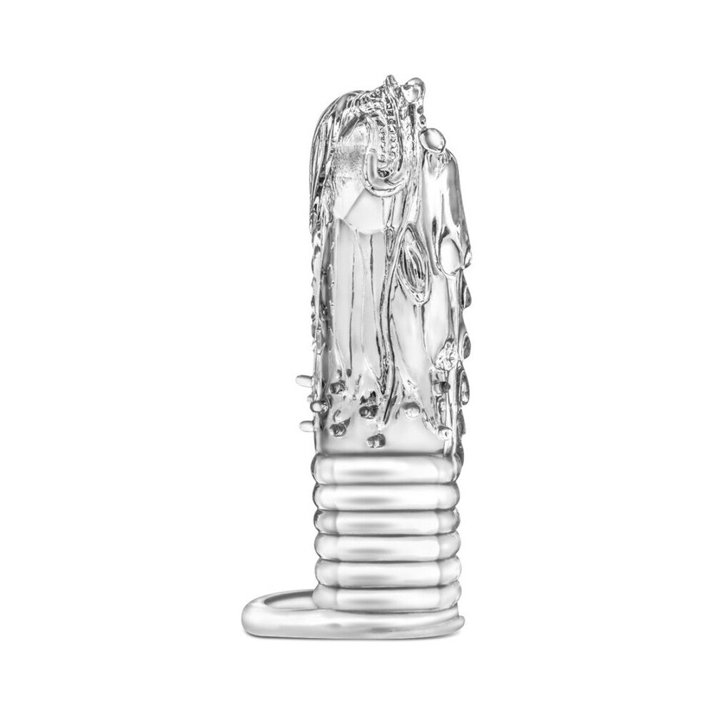 Blush Performance Enter The Dragon Textured Fantasy Pleasure Sleeve with Ball Strap Clear - Fantasies Boutique