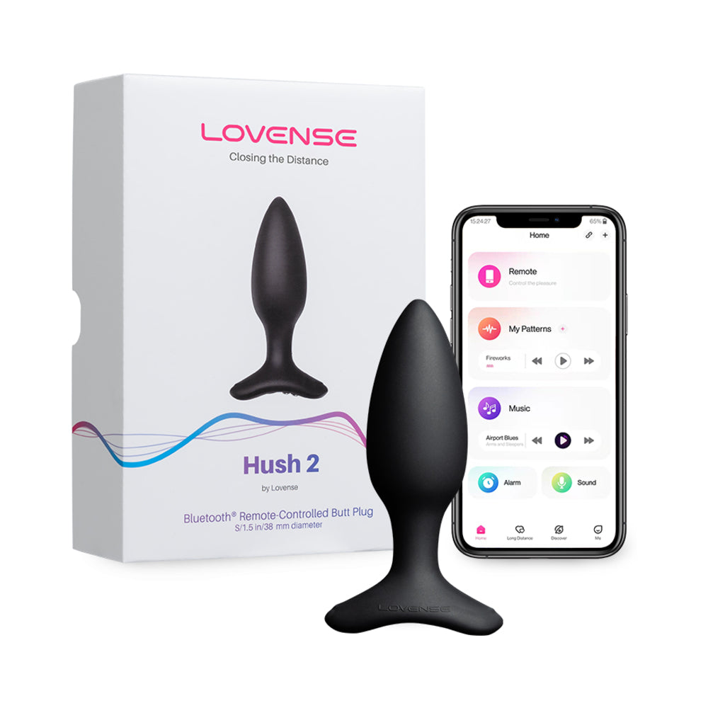 Lovense Hush 2 Bluetooth Remote-Controlled Vibrating Butt Plug S 1.5 in. - Fantasies Boutique