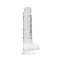 RealRock Crystal Clear Realistic 8 in. Dildo With Balls and Suction Cup Clear - Fantasies Boutique