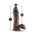 Blush Dr. Skin Glide Realistic 7 in. Self-Lubricating Dildo with Balls & Suction Cup Brown - Fantasies Boutique
