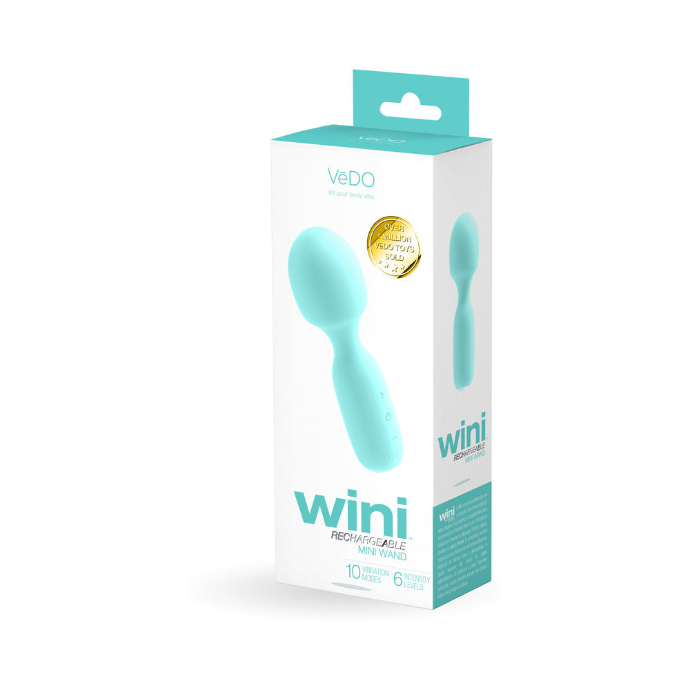 Vedo Wini Rechargeable Mini Wand Tease Me Turquoise - Fantasies Boutique