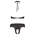 Magic Silk Forever Mesh Crotchless Underboob Teddy With Split Back Black S/M - Fantasies Boutique