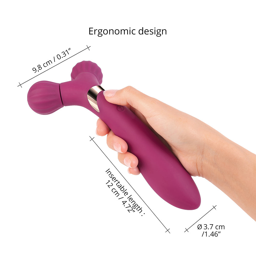 Love to Love Fireball Rechargeable Dual Ended Silicone Body Massager & Vibrator Plum Star - Fantasies Boutique