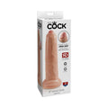 King Cock 9 in. Uncut Cock Realistic Dildo With Moveable Foreskin & Suction Cup Beige - Fantasies Boutique