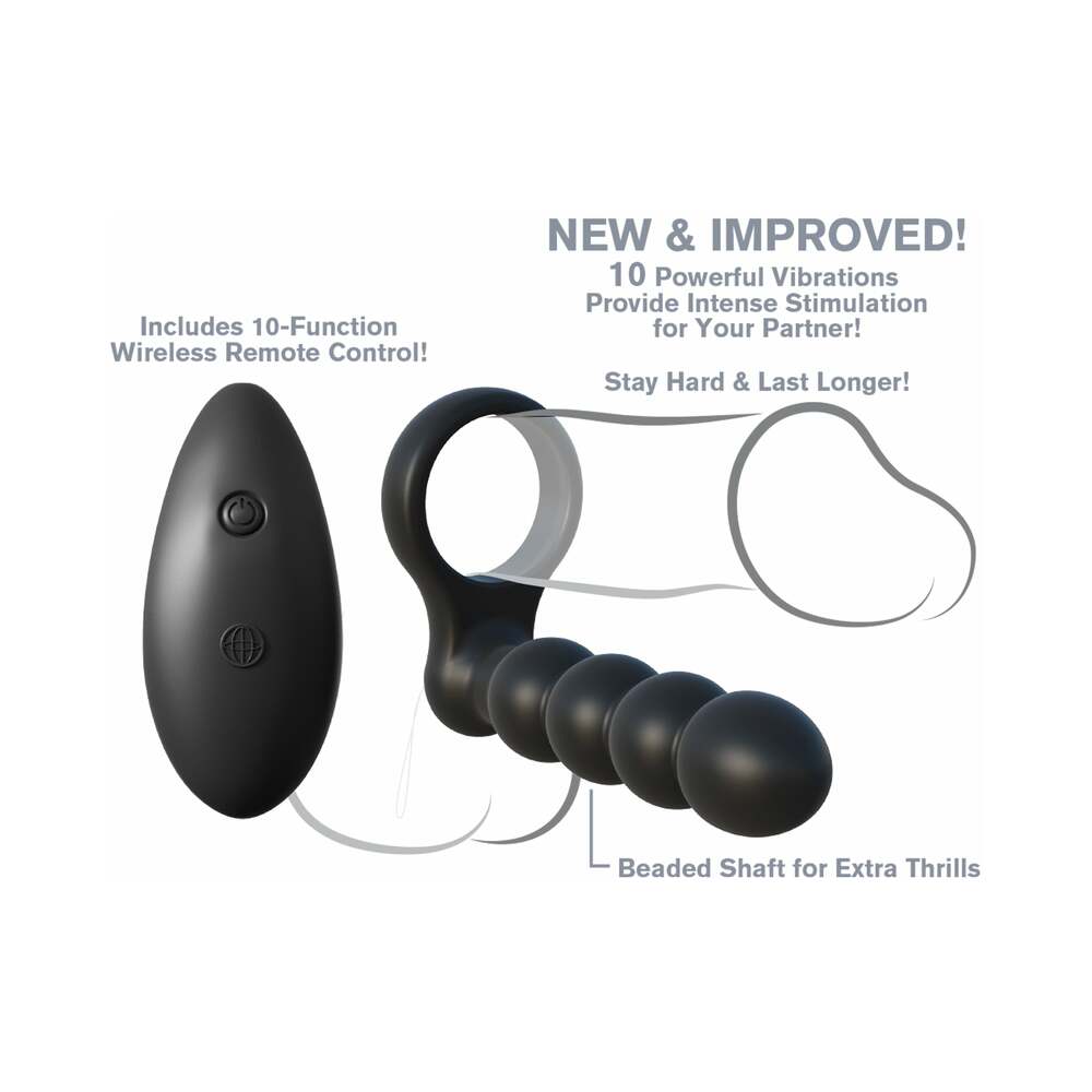 Fantasy C-Ringz Remote Control Double Penetrator Vibrating Cockring Black - Fantasies Boutique