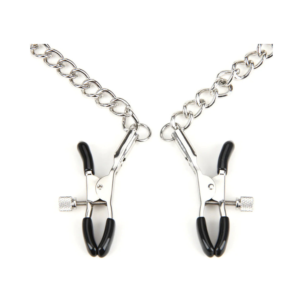Lux Fetish Breathable Ball Gag with Adjustable Pressure Nipple Clamps - Fantasies Boutique