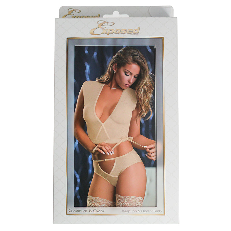 Champagne & Caviar WrapTop & Panty NU LX - Fantasies Boutique