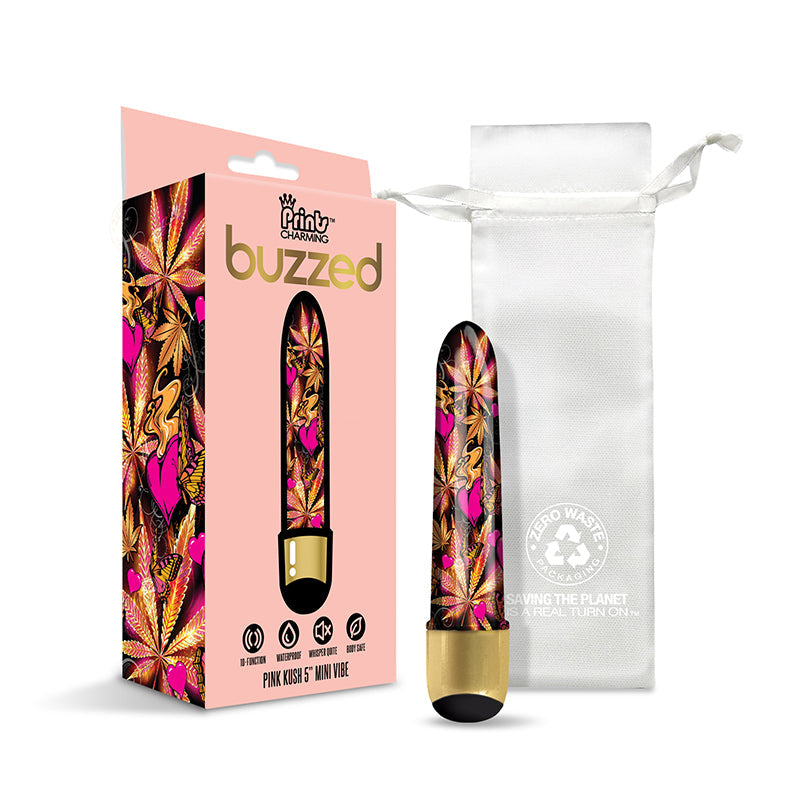 Prints Charming Buzzed 5" Mini Vibe - Pink Kush - Fantasies Boutique